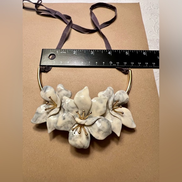 BaubleBar Floral Necklace with Gold and Cream Accents - Picture 6 of 9